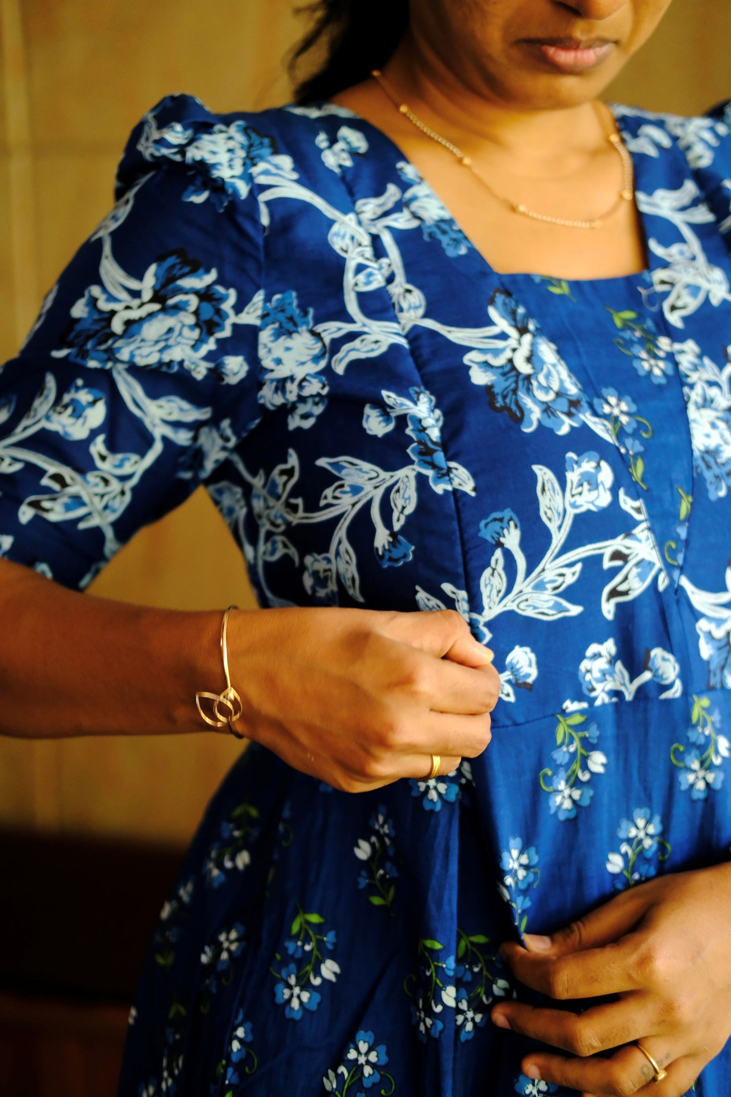 Nisha - Dark Blue Maxi Nighty