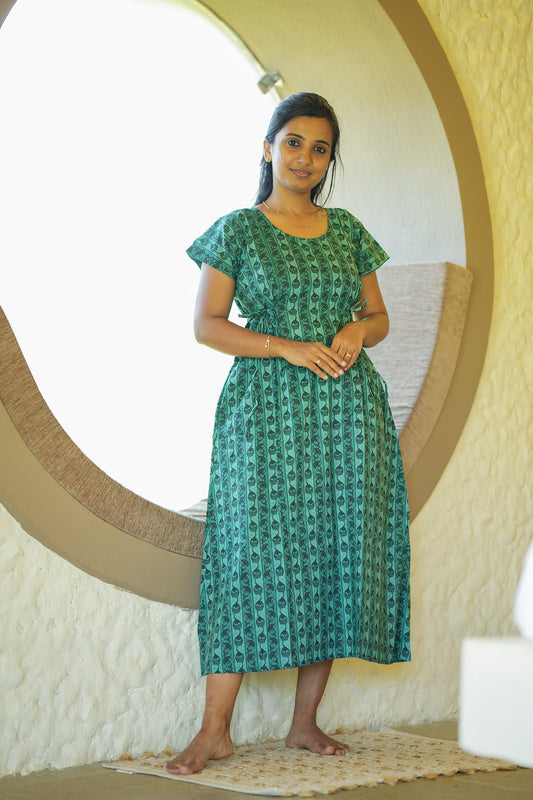 Tanvi - Green Tie Nighty