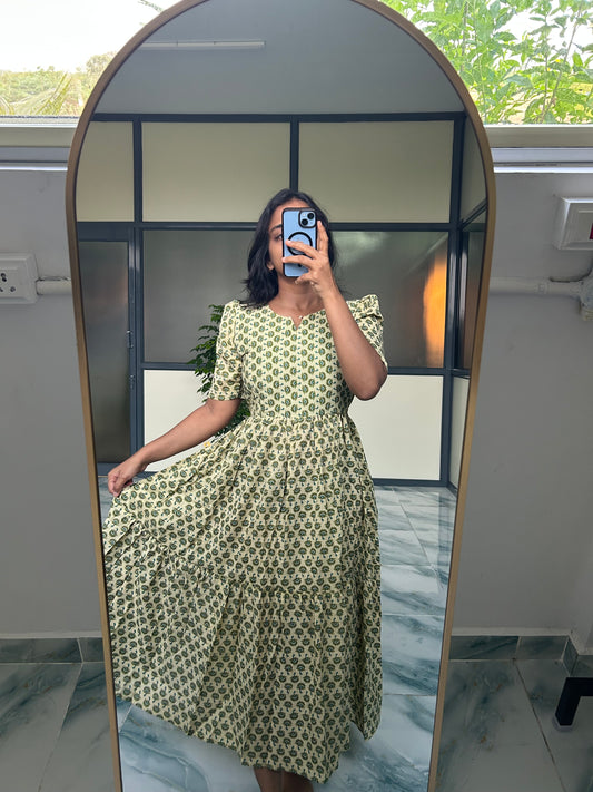 Harsha - Pastel Green Midi Dress