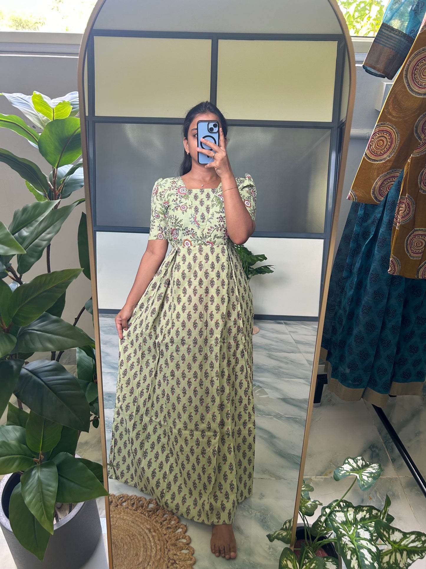 Nisha - Pastel Green Maxi Nighty