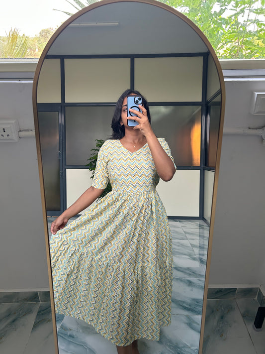 Harsha - Beige Midi Dress