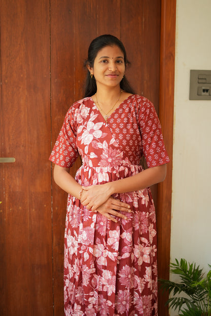 Malar - Brown Zipless Maxi Nighty
