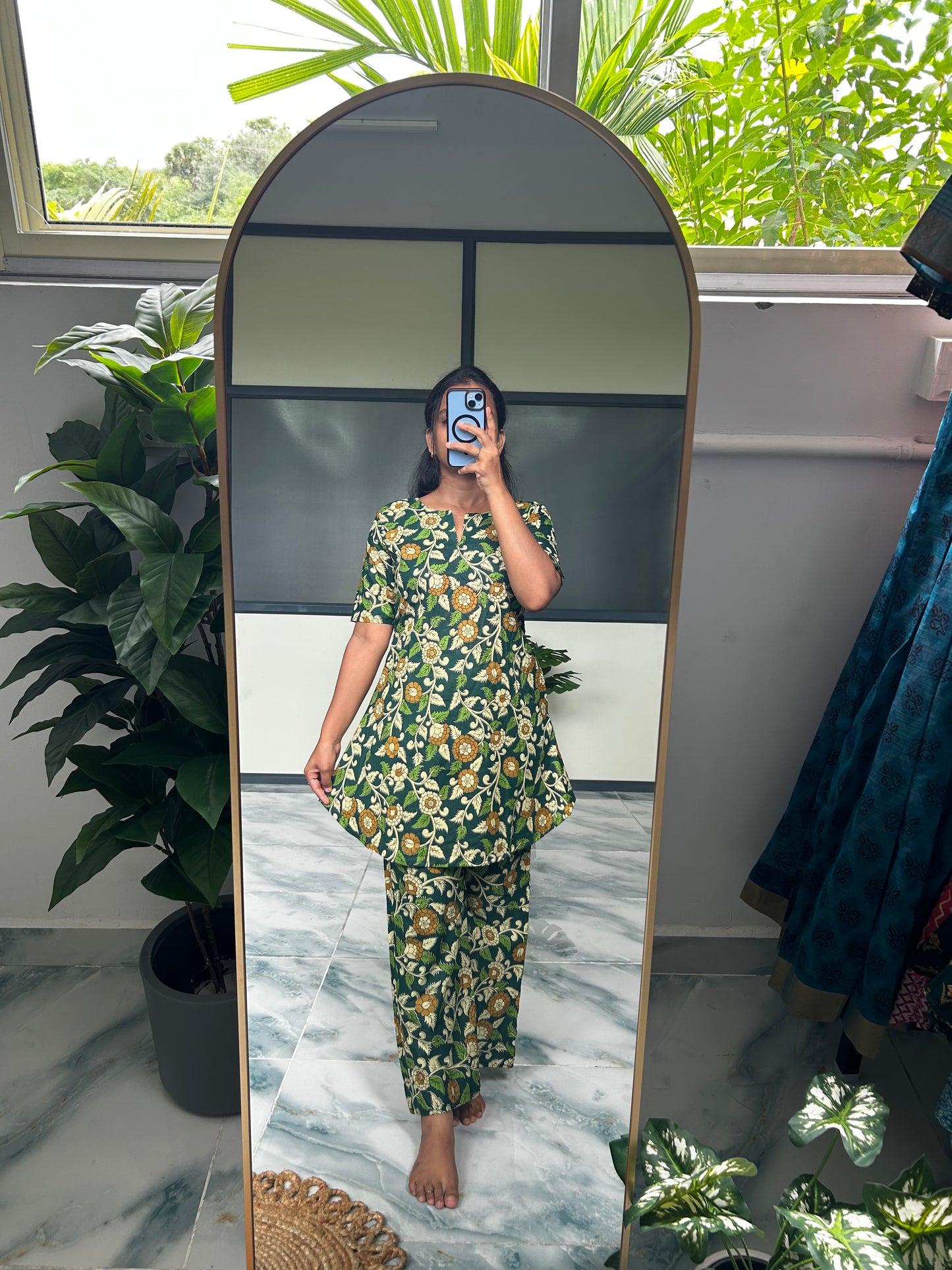 Heera - Green Floral Night Suit