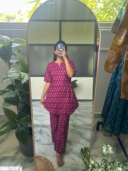 Heera - Magenta Night Suit