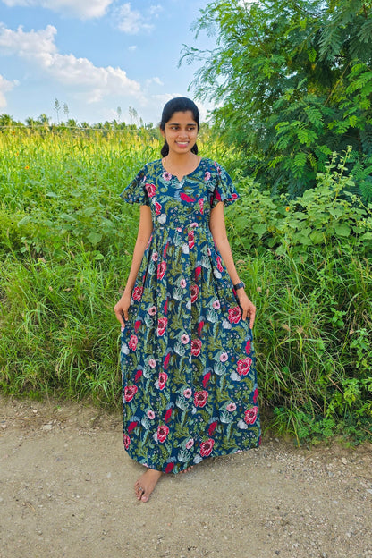 Yamuna - Blue Maxi Nighty