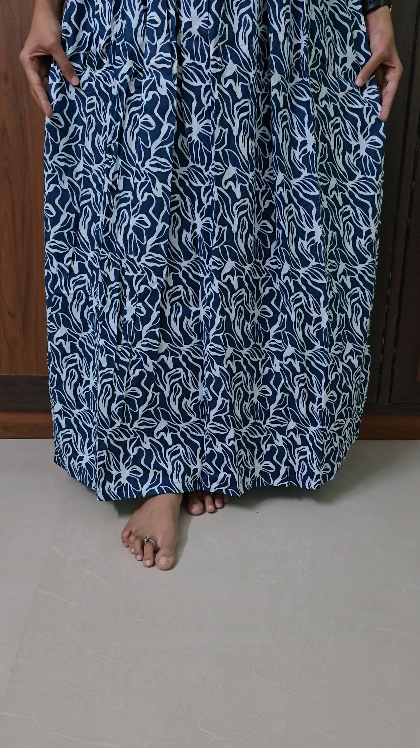 Malar -  Dark Blue Zipless Maxi Nighty