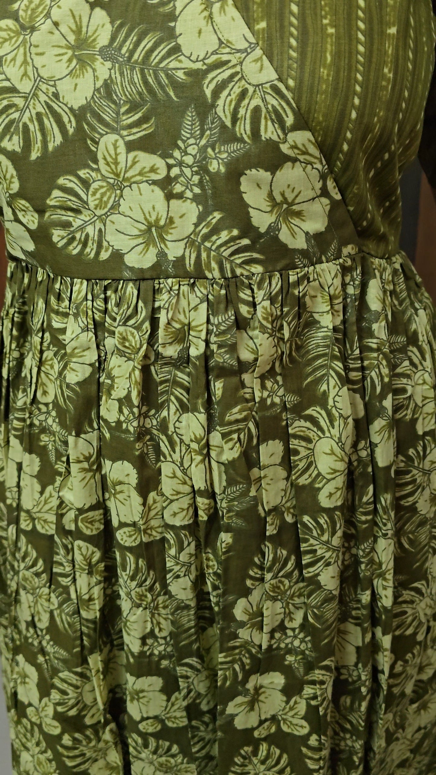 Malar Olive Green Cotton Maxi Nighty - Zipless Comfort Nightwear for Women