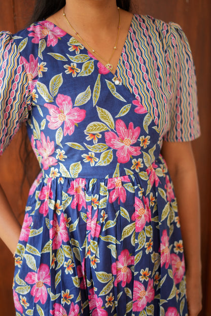 Malar - Navy Blue Zipless Maxi Nighty