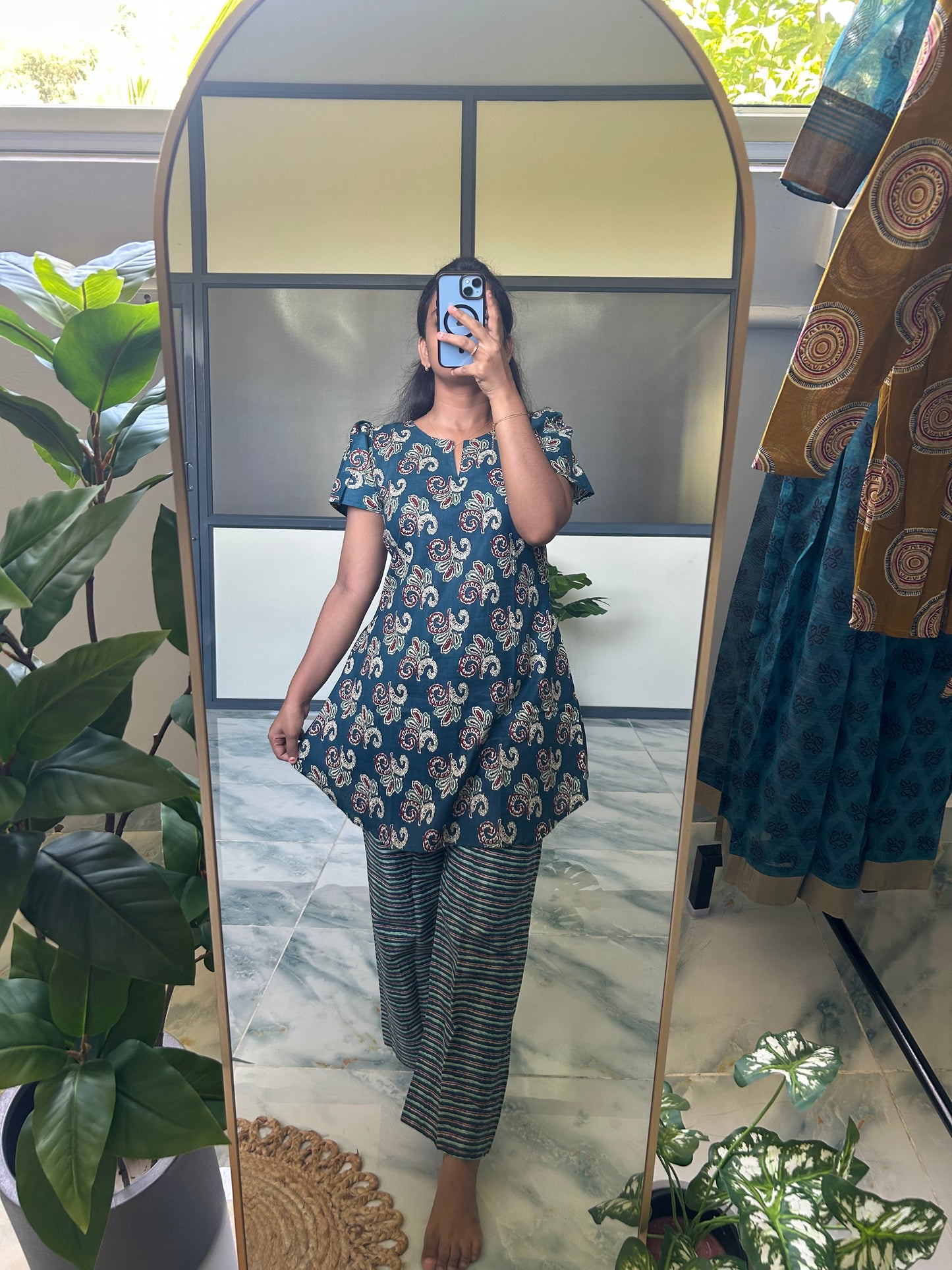 Heera - Teal Green Night Suit