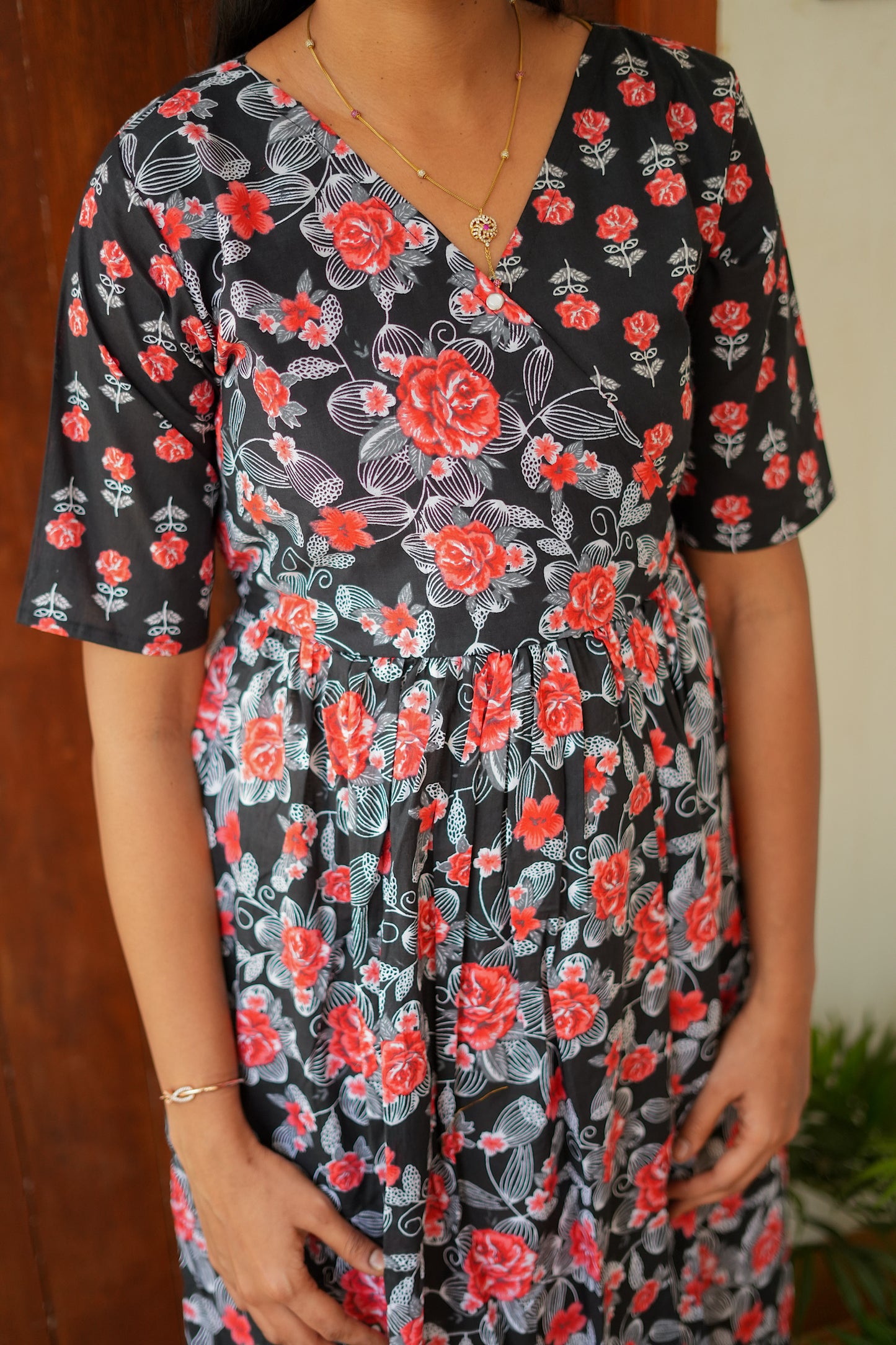 Malar - Black Zipless Maxi Nighty