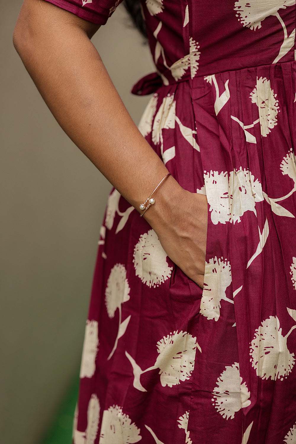 Yamini - Maroon High Neck Maxi Nighty