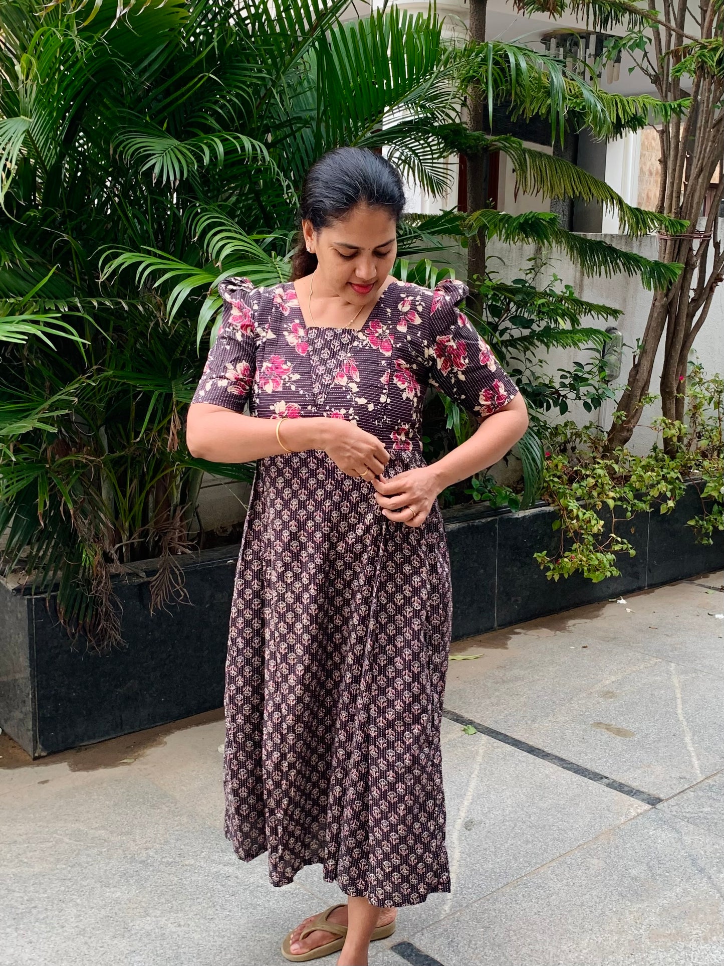 Nisha - Brown Midi Nighty