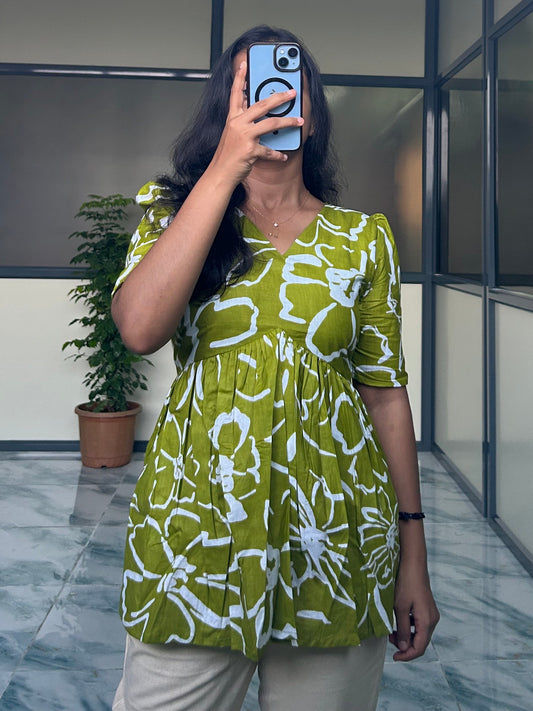 Nila -  Light Green Peplum Top