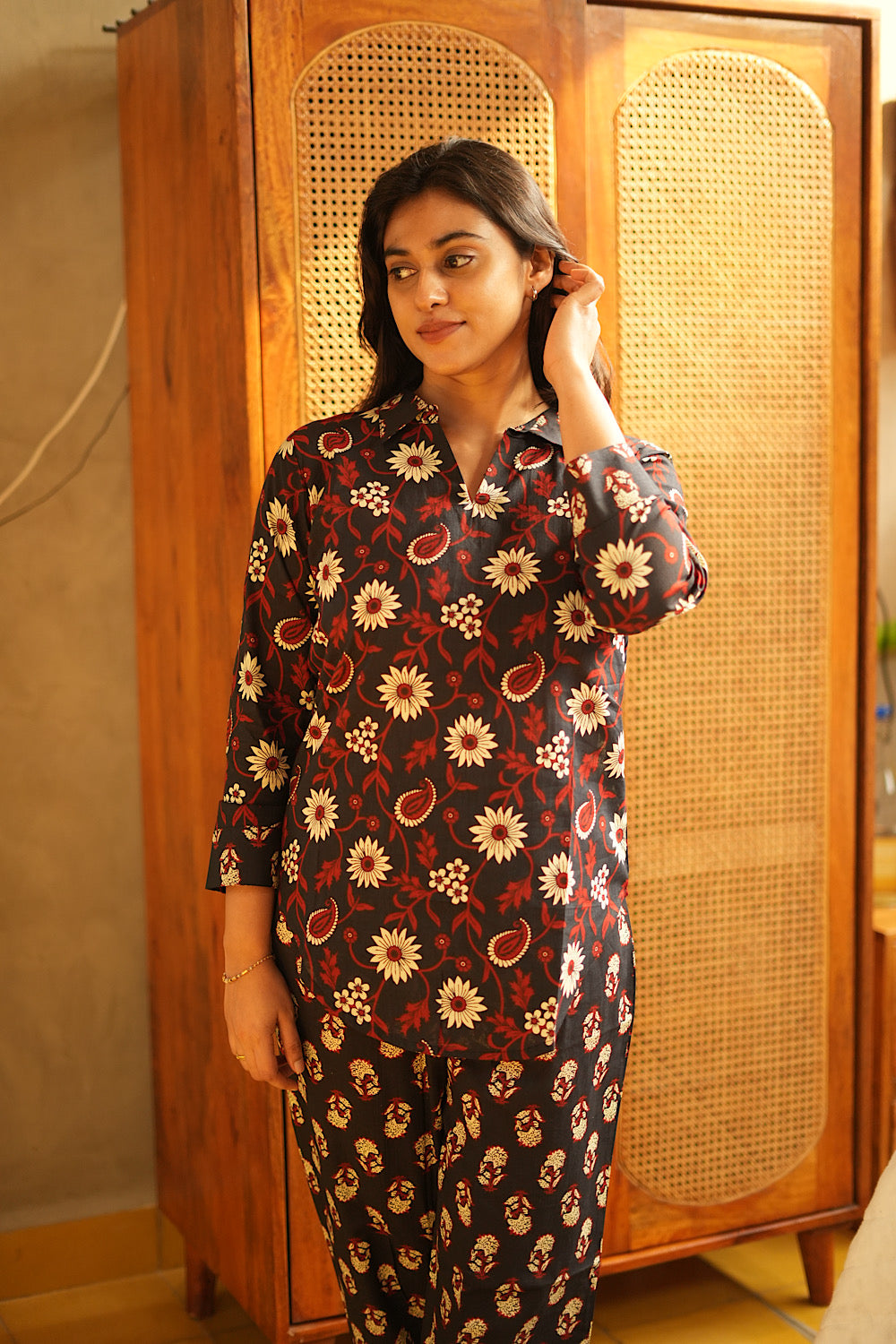 Riya - Navy Blue Full Sleeve Night Suit