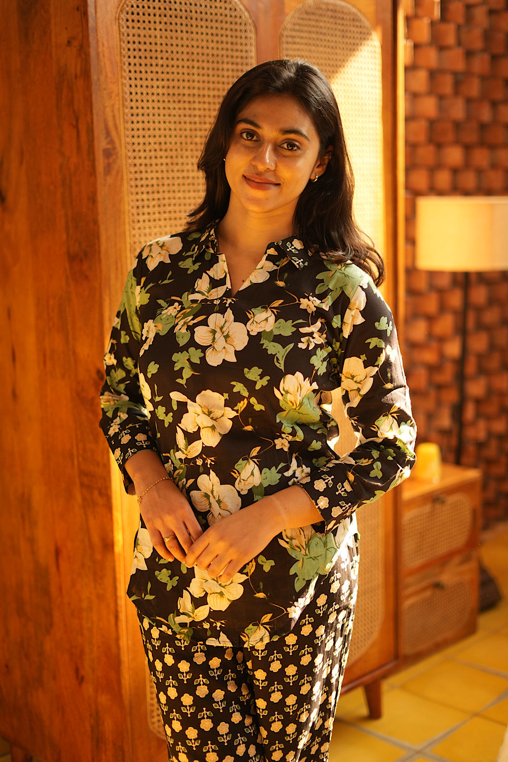 Riya - Black Full Sleeve Night Suit