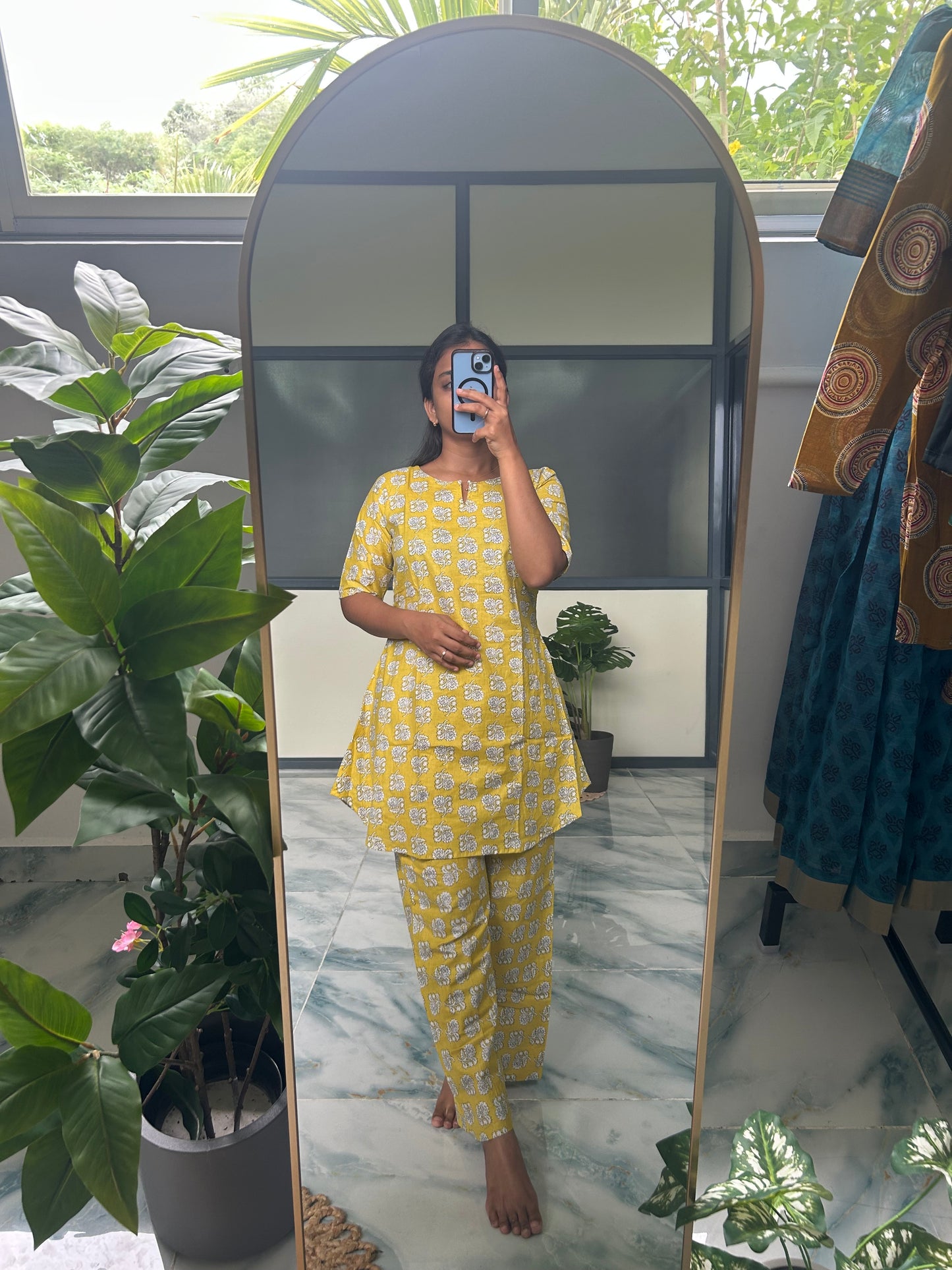 Heera - Yellow Floral Night Suit