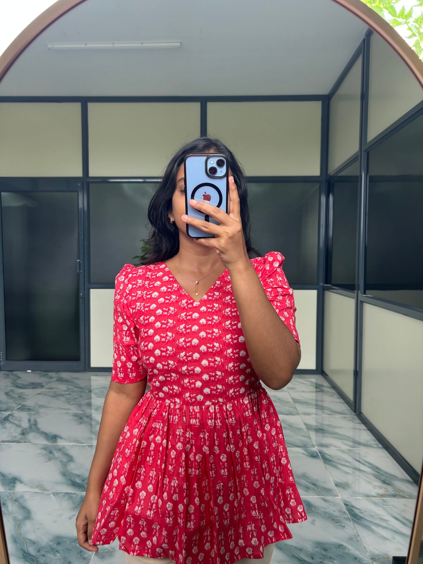 Isha -  Rose Peplum Top