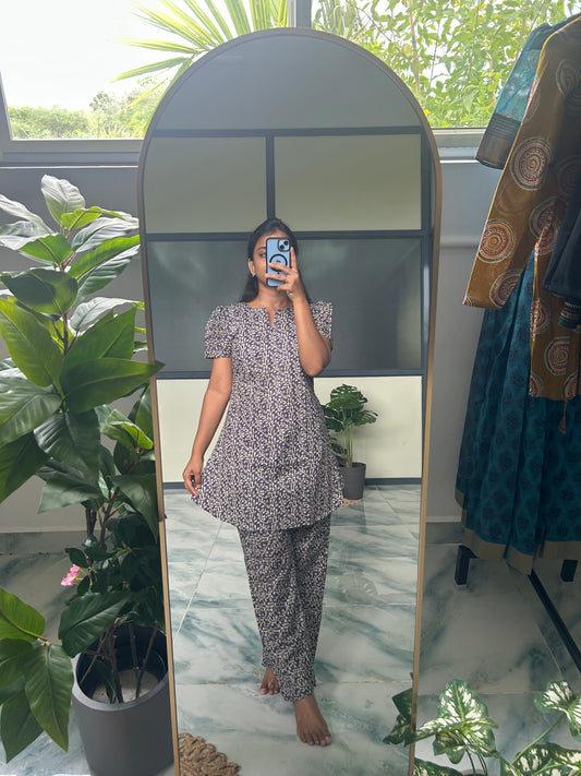 Heera - Grape Violet Night Suit