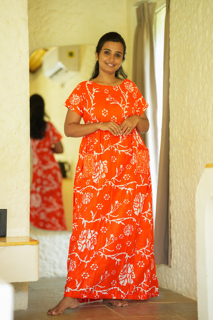 Sowbi - Orange Tie Pocket  Maxi Nighty
