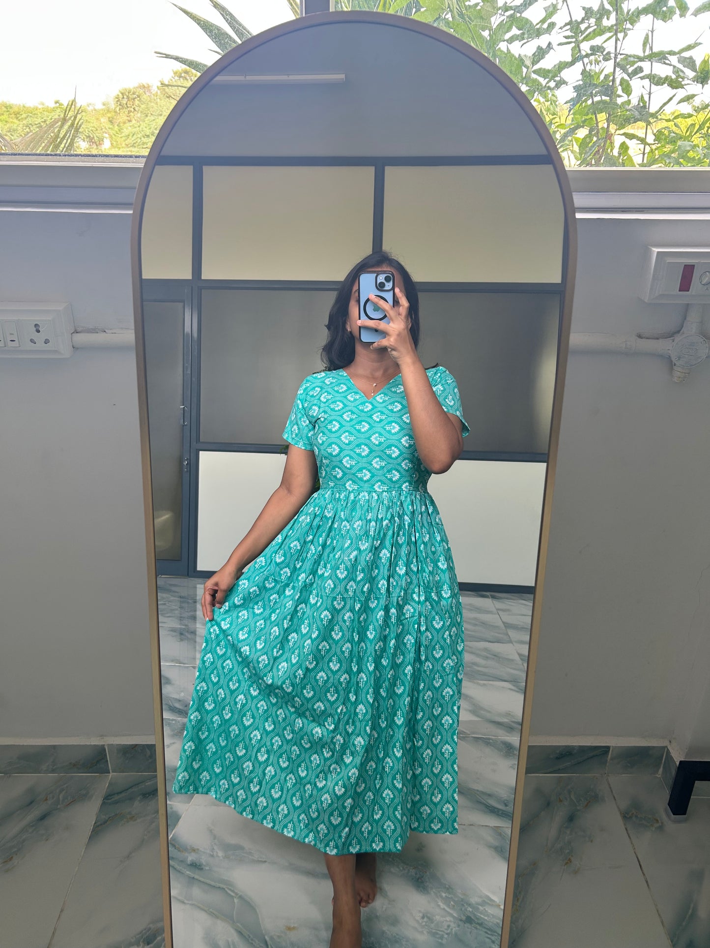 Kayal - Sky Blue Midi Nighty