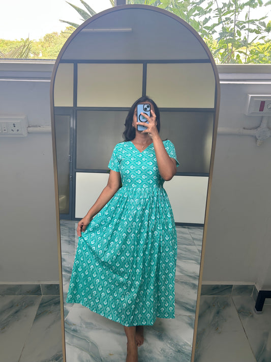Kayal - Sky Blue Midi Nighty