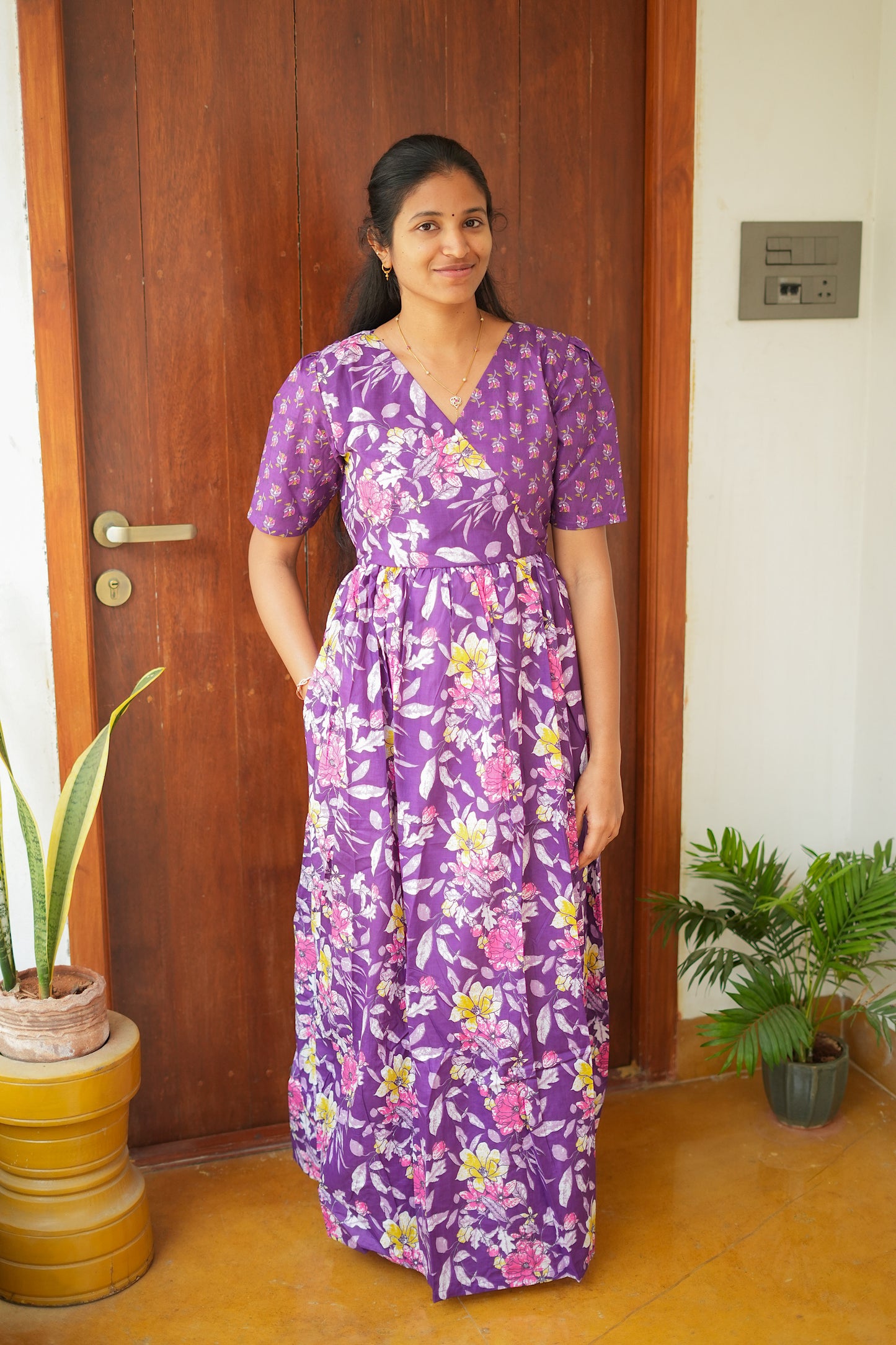 Malar - Purple Zipless Maxi Nighty