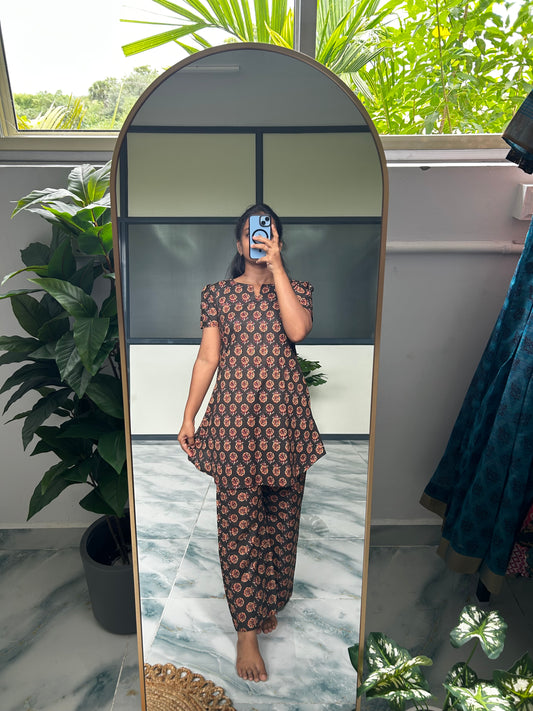 Heera - Dark Brown Night Suit