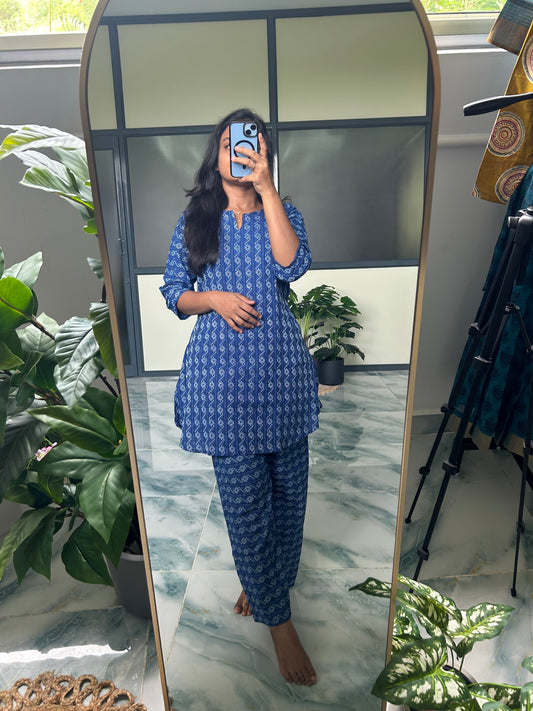 Heera - Blue Kantha Night Suit