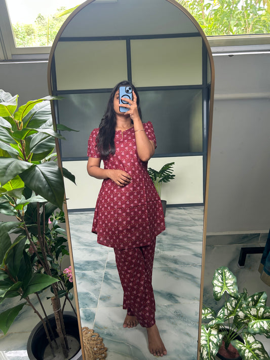 Heera - Magenta Pink Night Suit