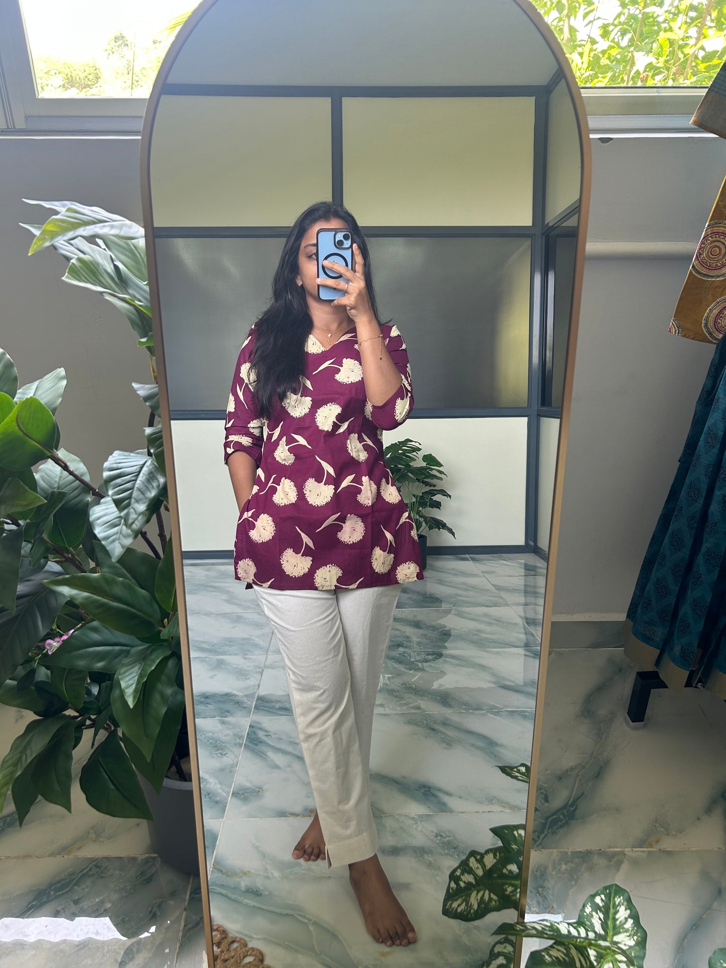 Meena - Maroon Short Top