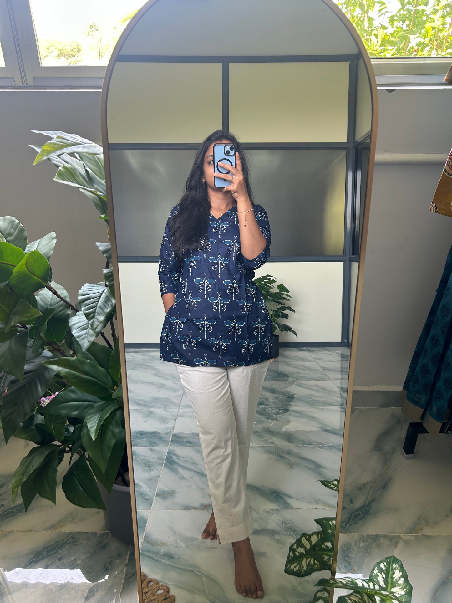 Meena - Dark Blue Short Top