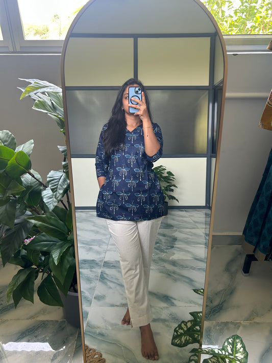 Meena - Dark Blue Short Top