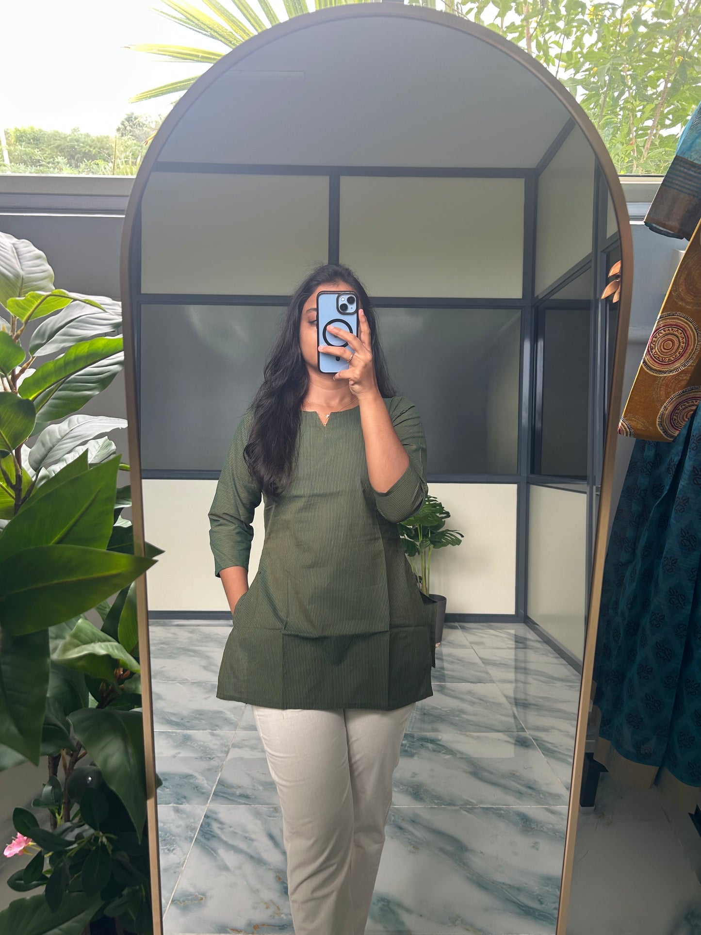 Meena - Green Stripe Short Top