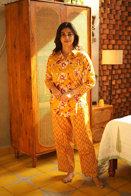 Riya - Yellow Full Sleeve Night Suit