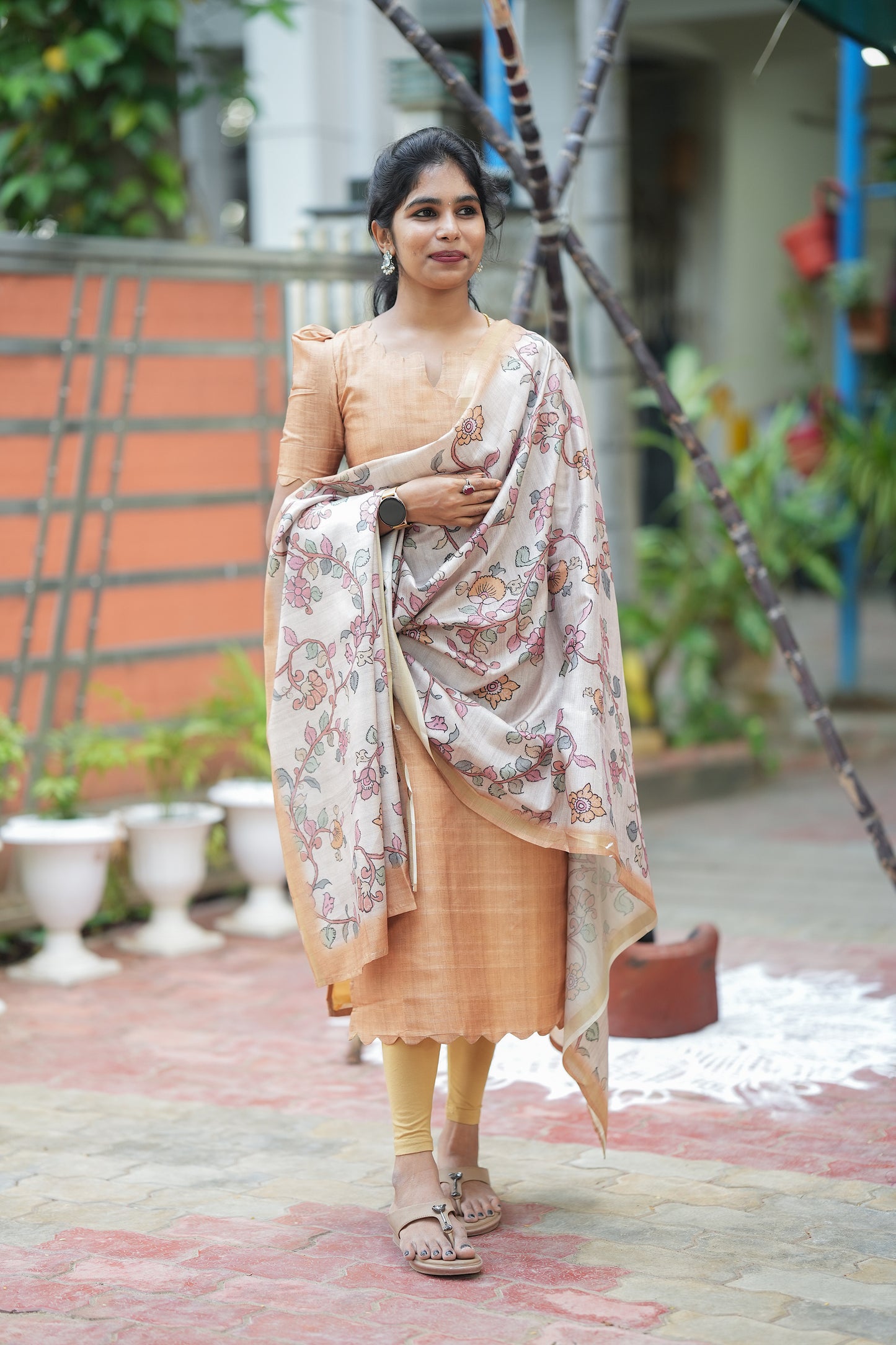 Kalika - Yellow 2 Pcs Tussar Kurti Set