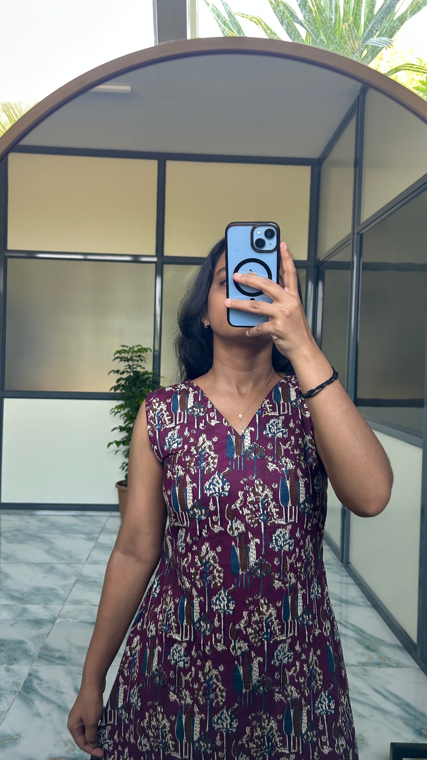 Tara - Purple Cotton Aline Maxi Nighty