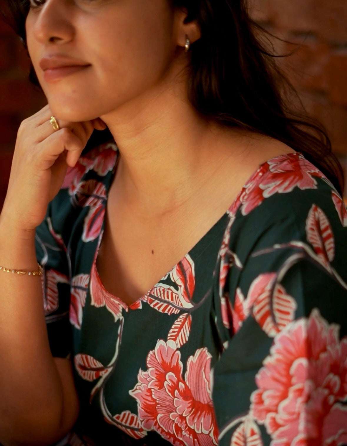 Nila - Green Kaftan Midi Nighty