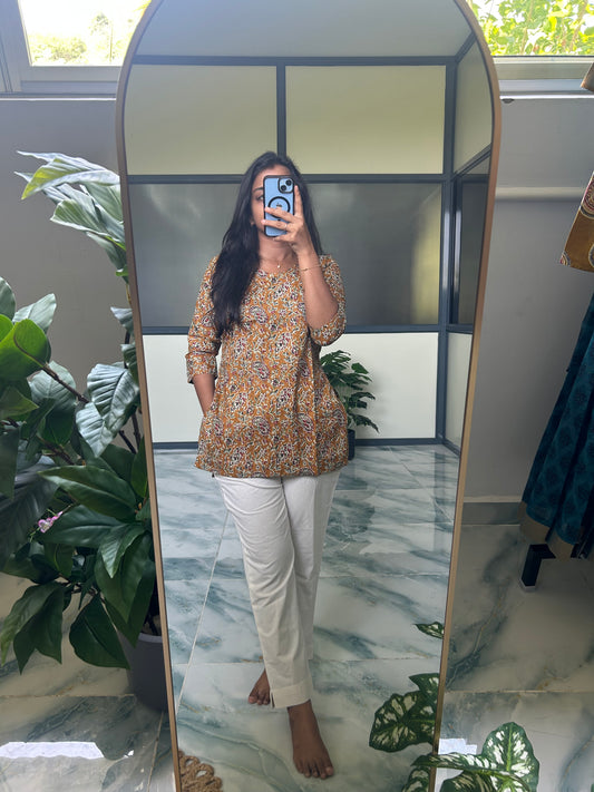 Meena - Mustard Short Top