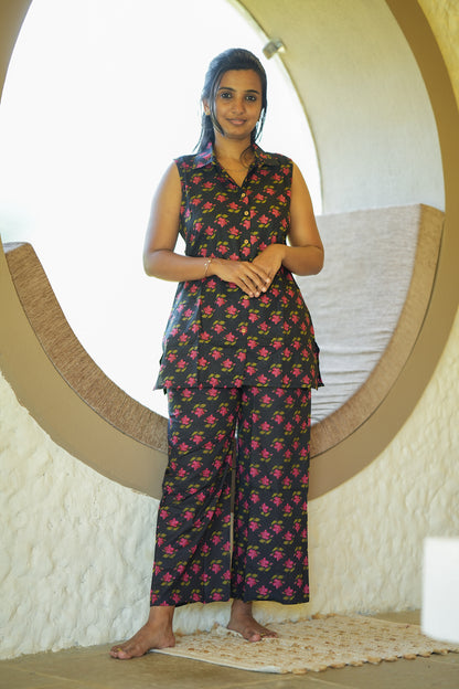 Nidhi - Black Shirt Style Night Suit