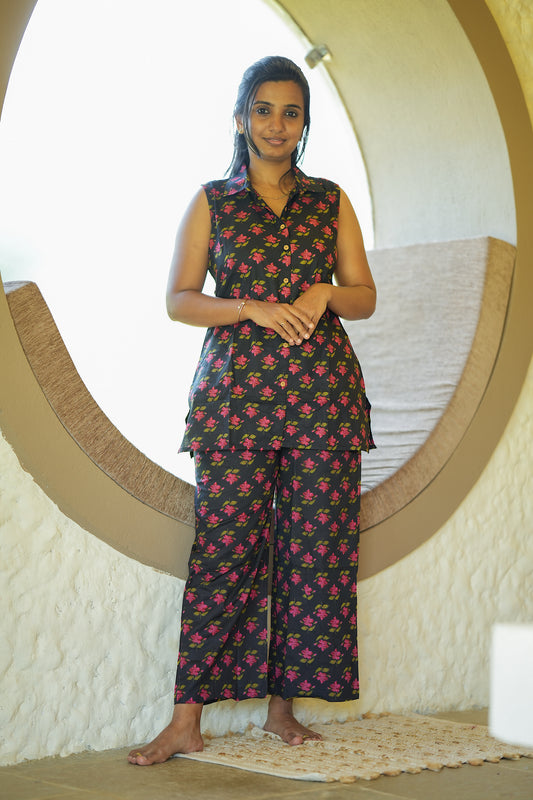 Nidhi - Black Shirt Style Night Suit