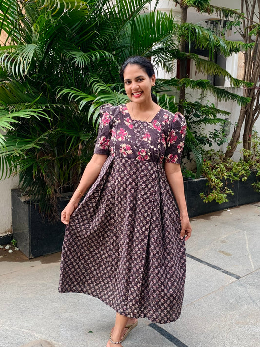Nisha - Brown Midi Nighty