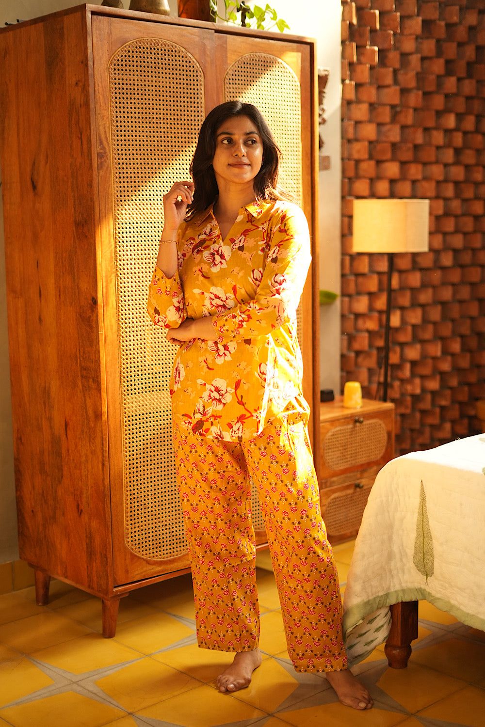 Riya - Yellow Full Sleeve Night Suit