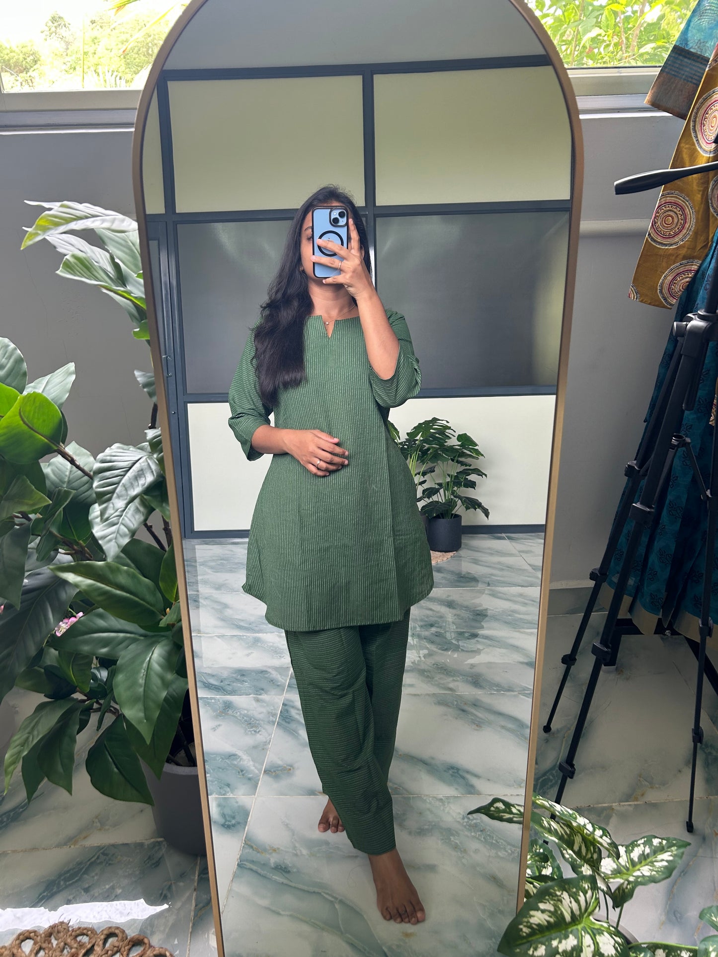 Heera - Green Kantha Night Suit