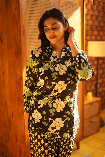 Riya - Black Full Sleeve Night Suit