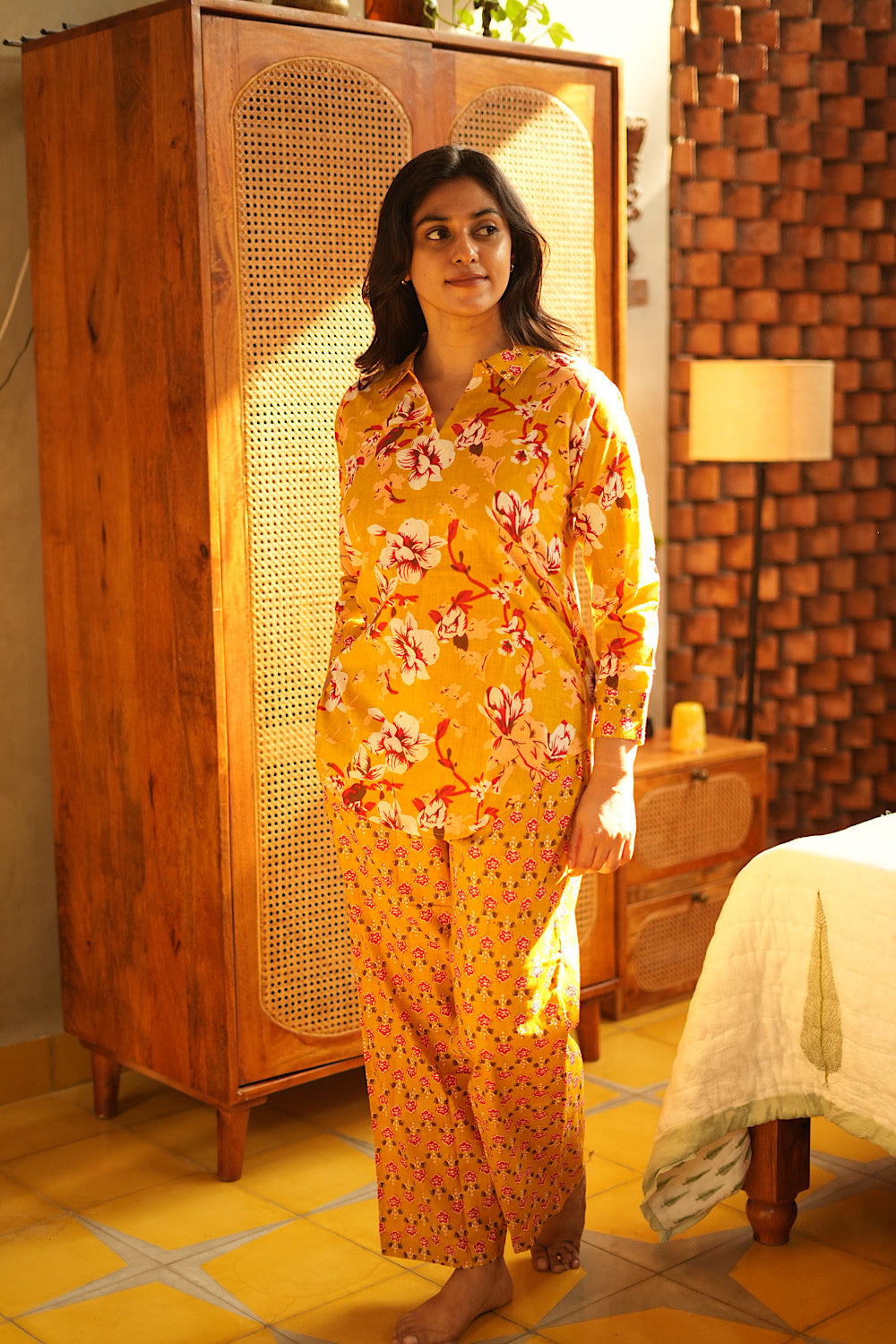 Riya - Yellow Full Sleeve Night Suit
