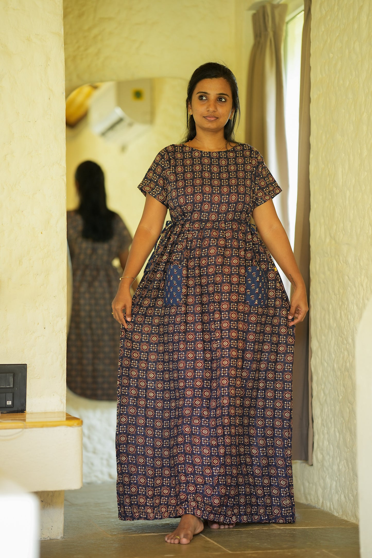 Sowbi - Blue Tie Pocket  Maxi Nighty
