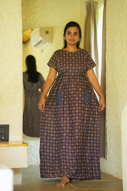 Sowbi - Blue Tie Pocket  Maxi Nighty