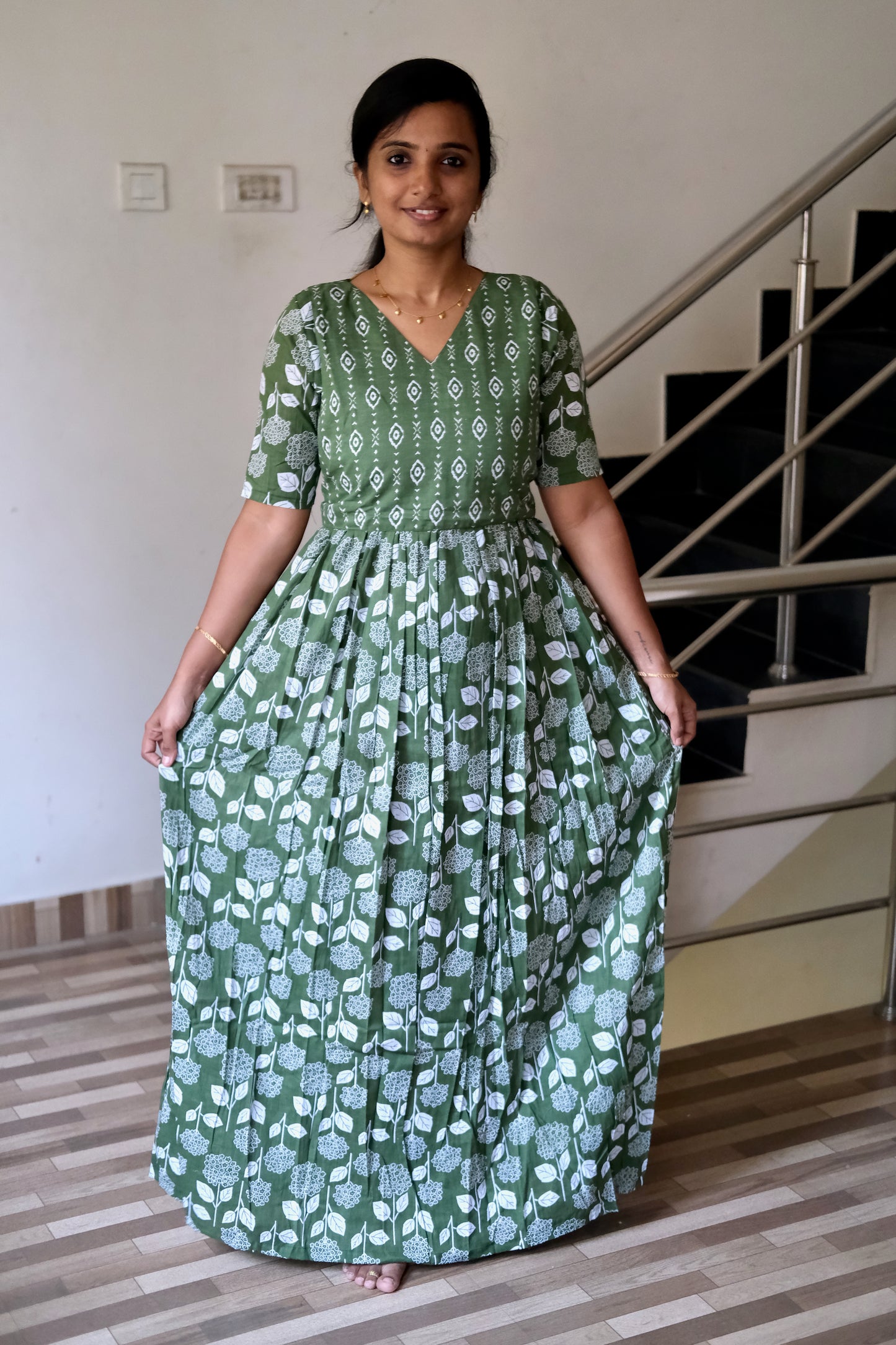 Kuyili -  Teal Tie Up Cover Maxi Nighty