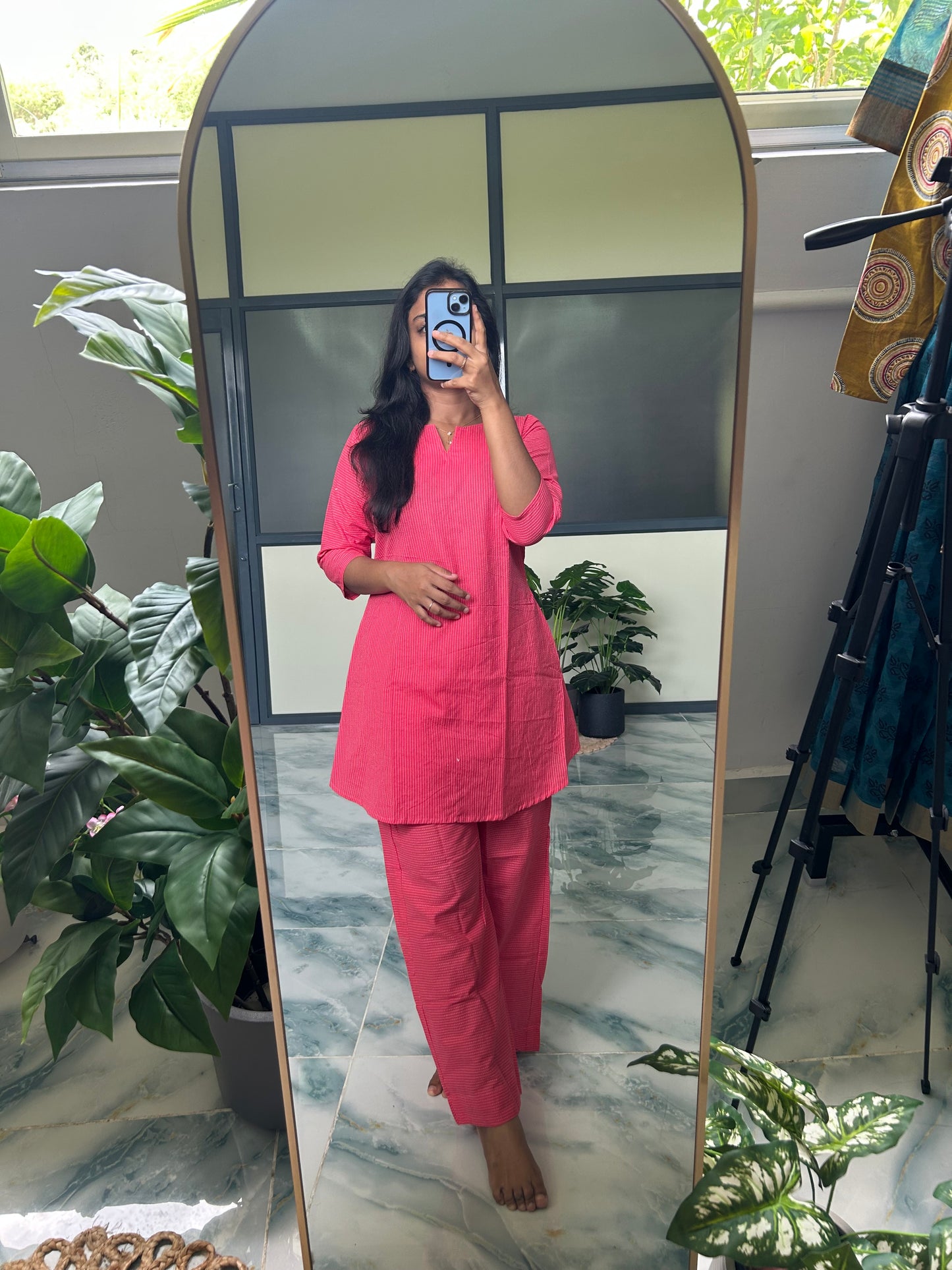 Heera - Pink Kantha Night Suit