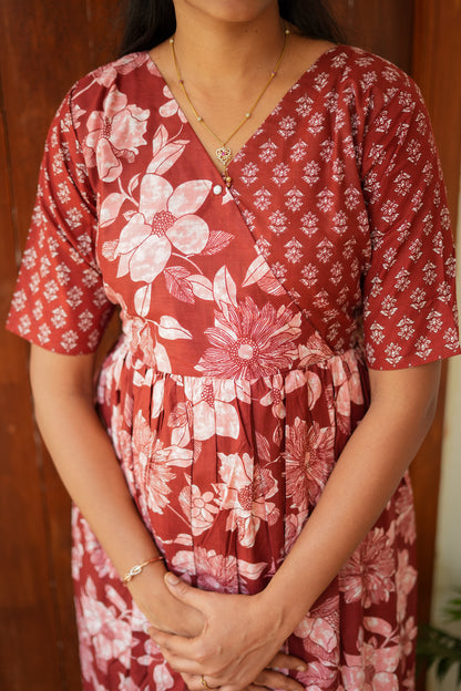 Malar - Brown Zipless Maxi Nighty
